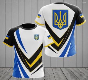 Men039s T Camisetas Ucrânias Men39s Tshirts Camisa de bandeira ucraniana 3D Impresso ONCECK SLIGES DE MANHAS CURTAS DE MAIAS DE