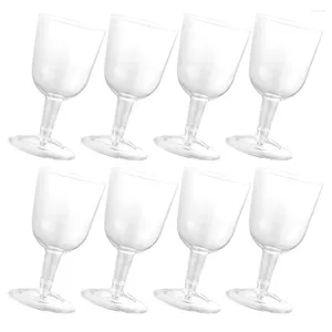 Copas descartáveis palhas 8 PCs Iced Tea Tea Plástico Champanhe Vidro de vidro sobremesa Red Tumblers Partidos práticos