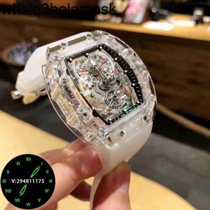 Watch Date Casual Men's Richardmill Transparent Automatic Mechanical Personality Full Hollow Crystal Waterproof Tape Large