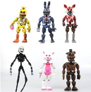 I giochi fnaf cinque notti a Freddy039s 14517cm Nightmare Freddy Chica Bonnie Funtime Funtime Foxy PVC Action figures Model Dolls to2941075