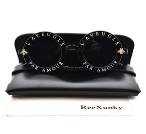 Sonnenbrille Mode Unisex Runde Retro Frauen Vintage Gläser Kreis Klassiker Bienenbrief Sonnenmänner Visor Topsunglasse8137532