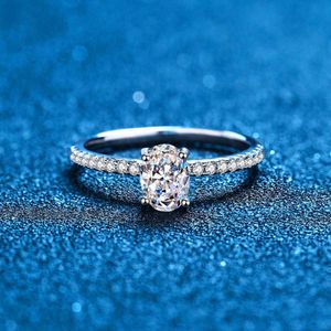 Sterling Sier S925 Womens Ring Mosang Stone 1 Pairing Simple Dove Egg Wedding Ring Mosang Diamond Ring Women