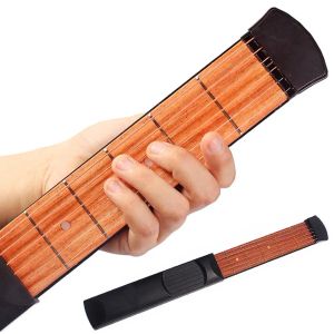 Кабели 1 ПК Портативная карманная гитара 6 Fret Pocket Guitar Guitar Strings Trainer Trainer Trainting Tool