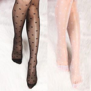 Mulheres meias sexy calças -calças de meia -calça de renda sem costura meias de nylon gravata arco impressão de meias apertadas femininas lingerie