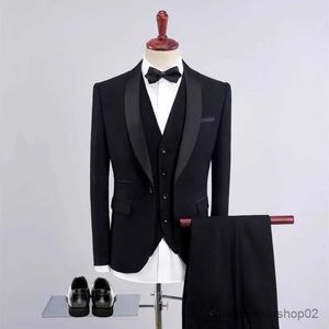 Men's Suits Blazers Men High End Business Slim Thick Color 3 Piece Suit Set Coat Vest Pants / Wedding Banquet Gentleman Blazers Jacket Coat