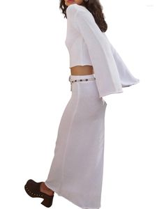 ワークドレス女性Sファッション2ピース衣装2024秋の冬のマッチングセット長いスリーブプルオーバートップボディコンマキシスカートセット