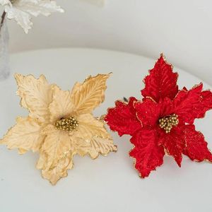 Dekorative Blumen Glitzer künstlicher Blume DIY Weihnachtsbaum gefälschte Anhänger Ornamente Party Festival Home Dekoration Accessoires