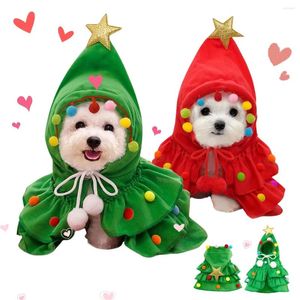 Köpek Giyim Kawaii Noel Ağacı Kıyafetleri Küçük Köpekler İçin Sevimli Köpek Yavru Kedi Pet Giyim Partisi Cosplay Peluş Cape Bichon Chihuahua Ceket