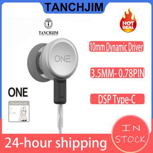 Tanchjim One HiFi em Monitores com fio EAR Driver dinâmico de 10mm com cabo microfone DSP tipo C