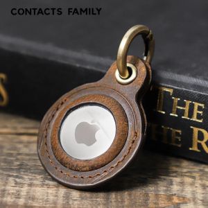 Клайки Luxury Loolweight для Airtag Retro Leather Ceathere GPS Case для Apple Holder Finder AntyScratch Device с корпусом для ключей