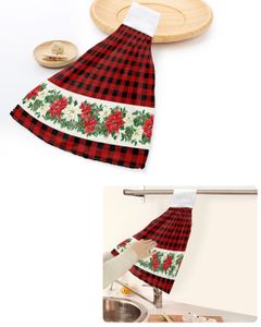 Inverno di Natale Flake Snowfullo rosso asciugamano a mano assorbente asciugamani sospeso Cucina Cucina Piatti da bagno BAGNA BAGNO