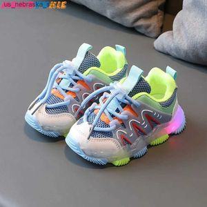 Sneakers Kids Fashion Scay-Soled for Girls 2023 أطفال ربيع ناعم الحظر غير الرسمي للأحذية الرياضية الأولاد الفتاة Q240412