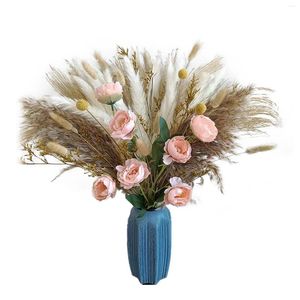 Dekorativa blommor 100st Natural Pamaps Grass Bouquet Bohemian Fall Decorations Fluffy Phragmites Eternal Wedding Home Decor