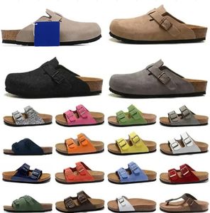 Designer Sandaler Män kvinnor Slides Sliders Platform Slippers Sandales Boston Soft Mules Clogs Shoes Outdoor Indoor Pantoufle Flip Flop Beigo Darker Blue Shoes