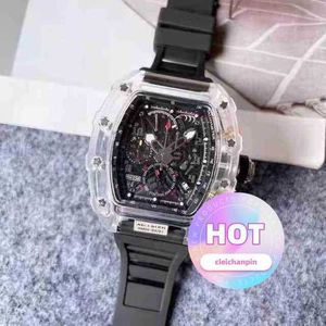 Designer masculino Women Luxury Mechanics Assista Banda de Silicone Transparente Hollow Out Dial Color All Finals Watches for Men e 5Vdi