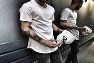 Men039s Tshirts męscy i wysoki projektant odzieży Citi trendy koszula Homme Curved Hem ee Plain White Extended HXC4764289