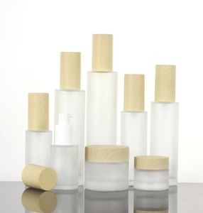 30 ml da 40 ml 60 ml 80 ml 100 ml di vetro smerigliato in vetro bottiglia di barattolo a lozione per lozione per lozione con coperchi di bambù in plastica 4327898