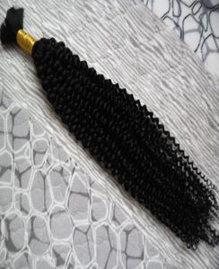 Bulk Afro Kinky Curly flätande hår 100 Nej inslag Human Hår bulk för flätning 100 g Nej inslag Human Hair Bundles9515108