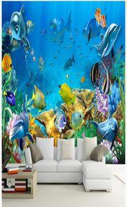 3D壁紙カスタム写真不織布壁画海底世界の魚室絵画絵3D壁室壁画壁紙4517445