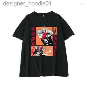 Men's T-Shirts Mens T Shirts Janpanese Anime Toji Fushiguro Tshirt Jujutsu Kaisen Gojo Satoru T-shirt Geto Suguru Manga Tee Tops mi Kento Graphic C240412