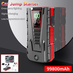 99800mAh Portable Car Jump Starter Peak 5000A Power Bank Charger 12V Auto Start Devis bensin Diesel Car Emergency Battery