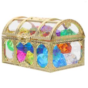 Vase Kids Jewelry Girls Crystal Box TreasureAcrylic Diamond Gemsプラスチックビッグギフト偽の色の大きなカラフルな子供