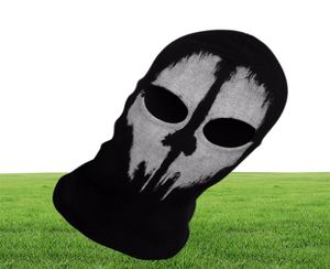 Szblaze Brand Cod Ghosts Print Cotton Stocking Balaclava Mask Skullies Beanies For Halloween War Game Cosplay CS Player Headgear Y6330418