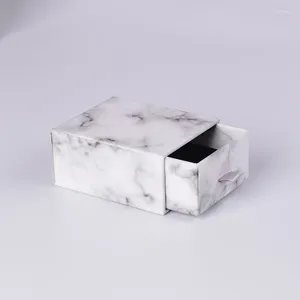 RAPPIO GOPPA 1000pcs 6x6x3,5 cm Box in marmo con logo di timbrai in foglio d'oro sul coperchio