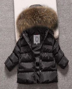 Kids Snowsuit Kapuzenjungen Wintermantel Schnee Abnutzung Wattestäle Thermals Außenwäsche-Mantel Parkas Pelzkragen 4-13T Q08220226239699013