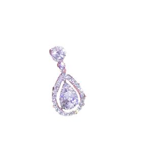 Nowa Victoria Sparkling Luksusowa biżuteria 925 Sterling Silverrose Złoto Złoto Złoto Złota Drop Water White Topaz Pear Cz Diamond Women Wiselant Chai8690545