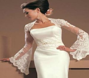 2022 빈티지 Juliet Long Sleeves 레이스 웨딩 신부 재킷 Bolero Applique Tulle Rape Wrap for Wedding Dress 가운 플러스 크기 7835787