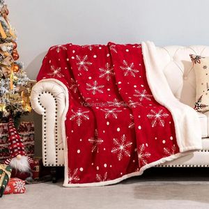 Blankets HBlife Sherpa Christmas Snowflakes Dots Throw Blanket For Couch 50X60 Inches Super Cozy Fuzzy Fleece Warm Plush Holiday Decorat