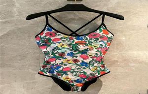 23SS Sexy Mulheres Biquíni Bathing Suits Designer Swimsuit Beach Data Swimming Set With Letters Floral Print Runway Vintage Slim 6657621