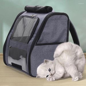 Kattbärare bärare ryggsäck för hund liten husdjur rörlig gardin andningsbara utgående resväskor dubbel axeltransport