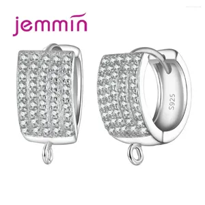 Hoop Earrings Sale 925 Sterling Silver Earring Findings With Full Clear Micro Rhinestone Making DIY Components Accessor