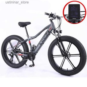 Bikes Ride-on in bicicletta elettrica in alluminio con pneumatico grasso mountain mountain bici potente bici 27peed Snow Beach Cross Country 48V 10AH 750W 26x L47