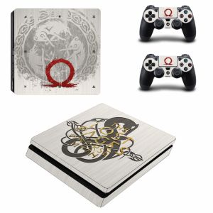 Klistermärken God of War PS4 Slim Skin Sticker för Sony PlayStation 4 Console and Controllers PS4 Slim Skins Sticker Decal Vinyl