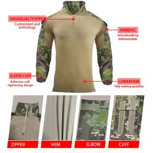 US Camo Black Multicam Wojskowy Mundur walki z podkładkami Airsoft Paintball Ghillie Suit Camouflage Ubrania myśliwskie