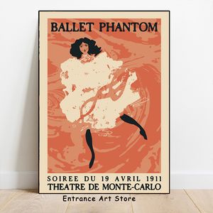 Vintage Ballet Posters Canvas Painting Prints NYC Ballet French Ballet Joyeux Ballet Wall Art Picture for Living Room Home Decor