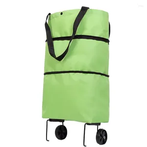 Storage Bags Shopping Folding Portable Small Cart Lightweight Wheeled Household Handcart Wheel Bag