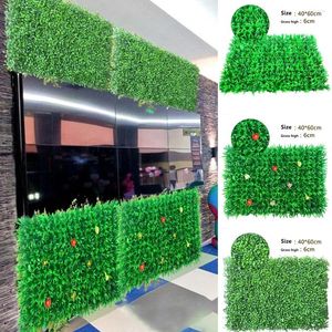 Dekorativa blommor 40 60 cm Artificial Plant Wall Lagmatta Plastgrön torvmatta för hem Trädgårdslandskapsarkitektur Bakgrundsdekoratio