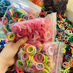 100/200 st barn elastiska hårband flickor scrunchie gummiband för barn hårband slipsar pannband för baby hår tillbehör