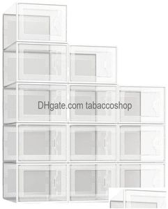 Caixas de armazenamento BINS SAPAÇÃO Organizador empilhável de plástico transparente para armário Sapatos dobráveis Recipientes Droga Drop Droga Home Garden H2433193