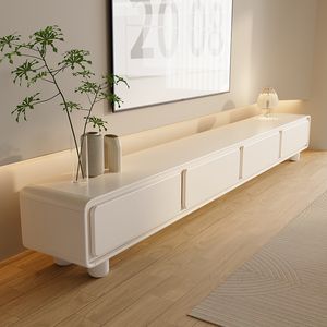 Moderno simples suporte para sala de estar móveis para armário de TV Luz de luxo em casa estilo de cabine de cabine de tv branco combinação de mesa de café