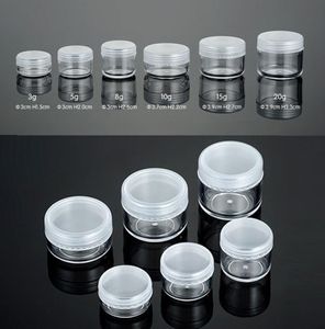 3g 5g 8g 10g 15g 20g Clear Plastic Cosmetic Container Jars With PE Lids Cosmetic Cream Pot Makeup Eye Shadow Nails Powder Jewelry 2312539