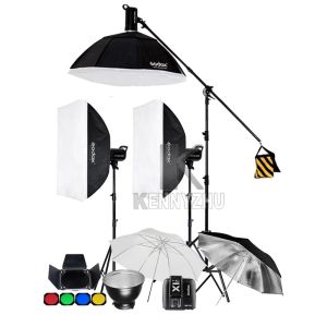 Flash 3x Godox SK300II 300WS / SK400 II 400WS 2.4G Wireless X System Flash Light Light Lighting Kit + Transmitter X1t + Stand + SoftBox