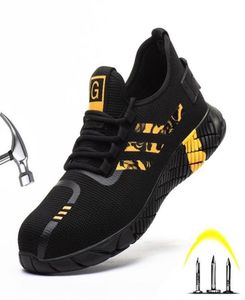 Oddychające buty robocze sportowe dla mężczyzn Kobiety Bezpieczeństwo Lekkie bezpieczeństwo S3 stalowe stalowe palce panie zapatillas de Seguridad 2112221343647