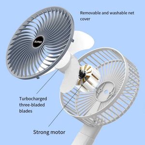 Electric Fans Portable Fan USB RECHARGEABLE FAN HAND FAN 3-GEARS trådlöst Electric Fan Clip Circulator Cooling Fan för Office Camping Desktop