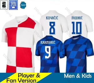 كرواتيا لكرة القدم قمصان 24 25 مودريك ماجير كرواتي 2023 Gvardiol Kovacic Suker Men Kids Kids Women Fans Player Version Retro 1997 1998 2002 Croacia Football Shirt