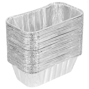 Ta ut containrar 30 PCS tennbox Aluminiumpannor Disponibla foliefodral Matbehållare Bekväm bricka Multifunktion Pizza